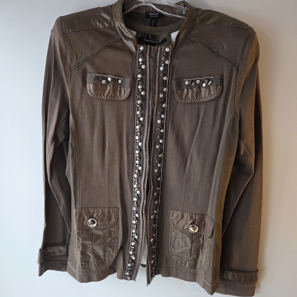 Basler Brown Embellished Utility Jacket